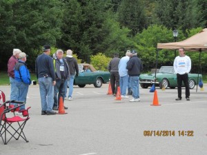 Volunteers assembling for the autocross
